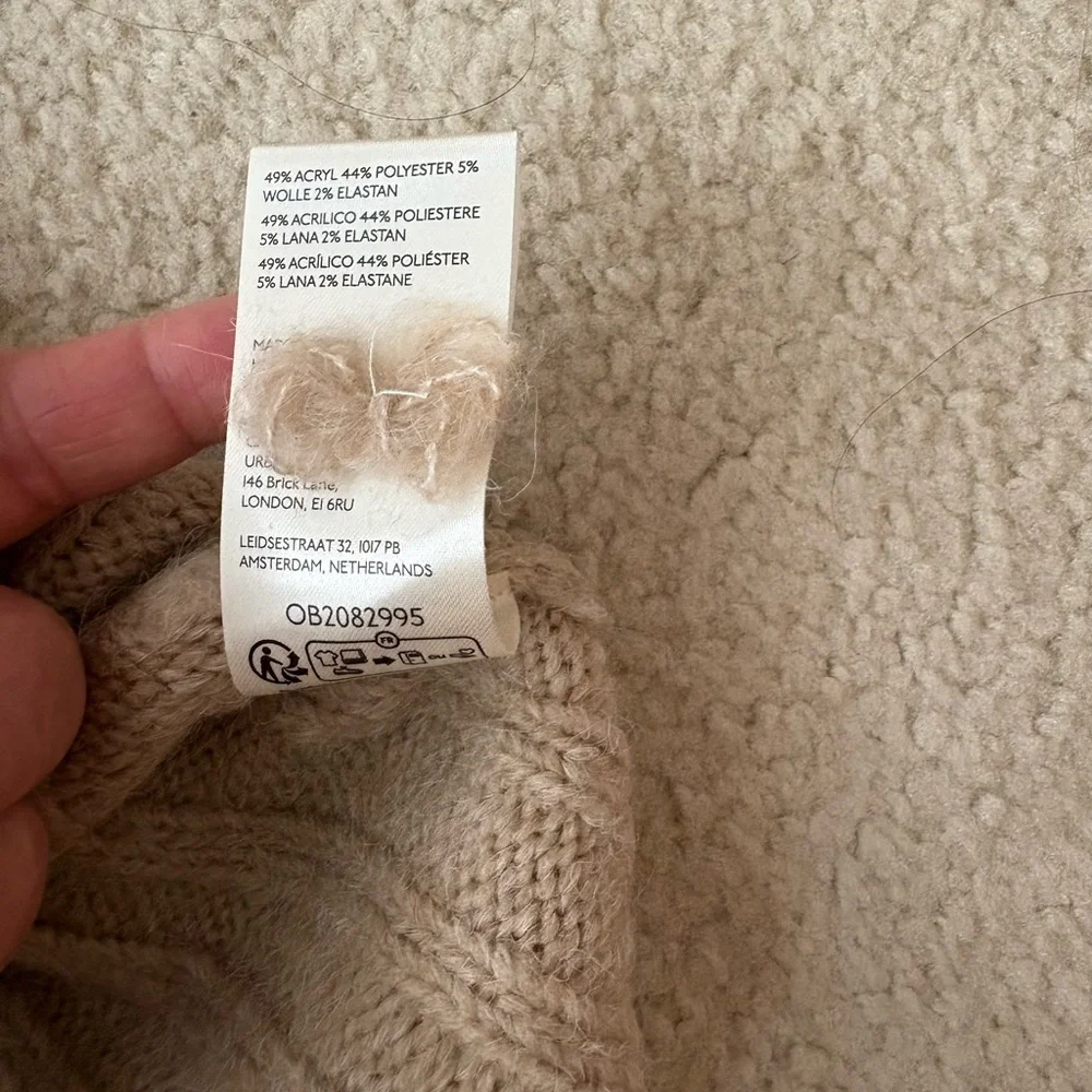 Anthropologie Long sleeve oversized turtleneck belted sweater midi dress, sz XSP - Picture 8 of 13